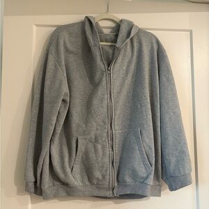 SHEIN Gray Zip-Up Hoodie